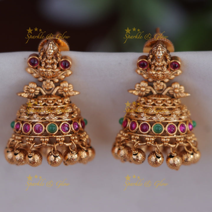 Splendid Lakshmi Jhumka Earrings for Bridal Elegance
