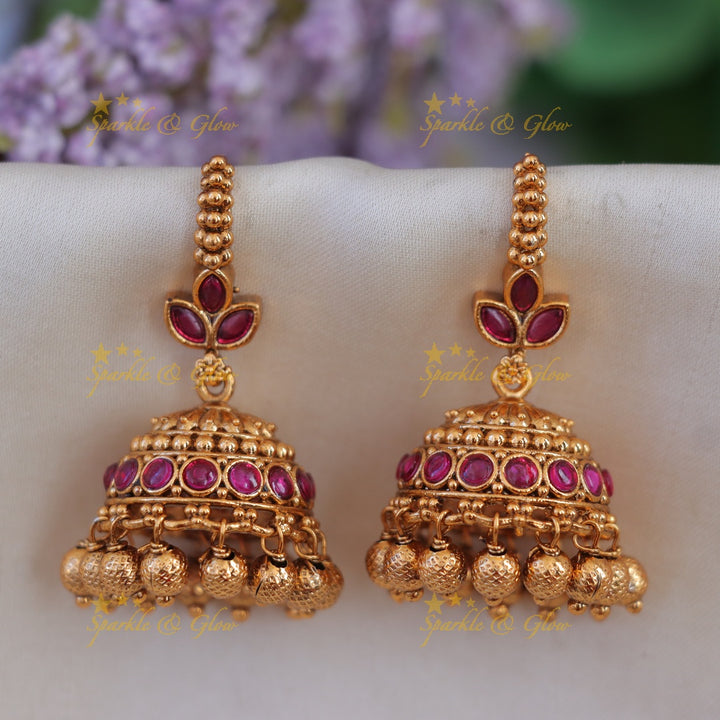 Glamorous Gold Jhumka Earrings for Luxurious Weddings