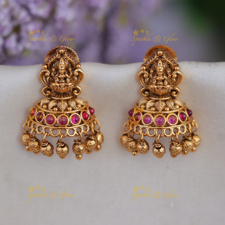 Regal Lakshmi Jhumka Earrings - Timeless Elegance Awaits