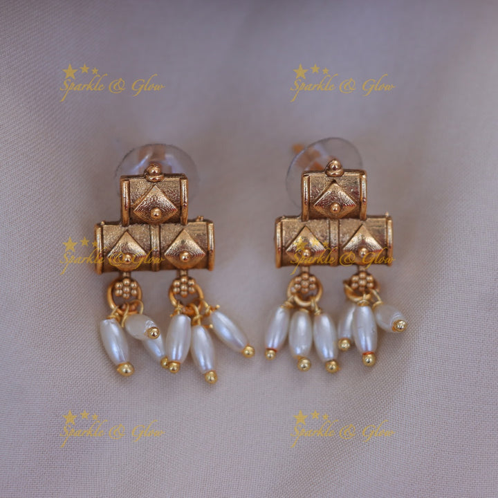 Gold Rice Beads Necklace for Festive Elegance