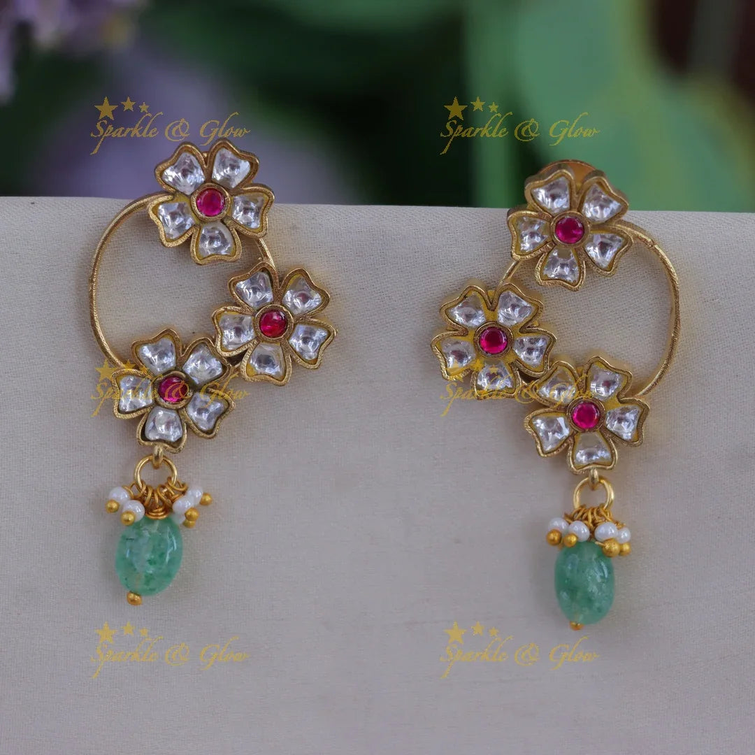 Exquisite Floral Bead Earrings - Festive Elegance