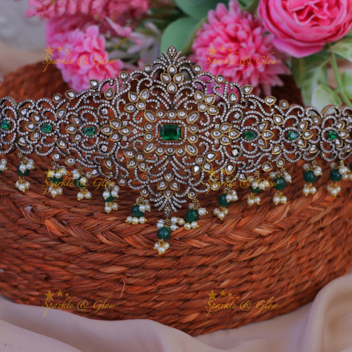 Elegant Green Stone Hipbelt for Weddings & Festivities