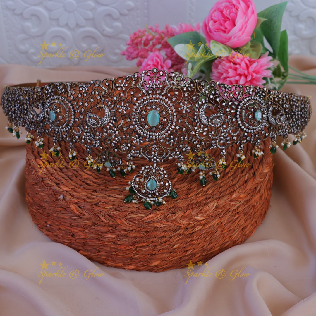 Victorian Peacock Hipbelt for Festive Elegance