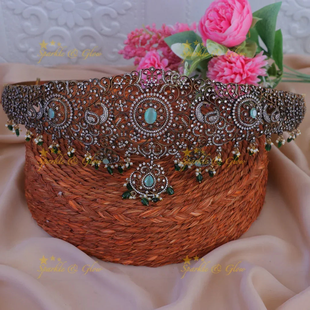 Victorian Peacock Hipbelt for Festive Elegance