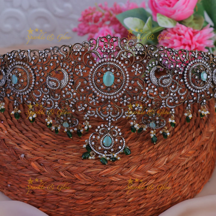 Victorian Peacock Hipbelt for Festive Elegance