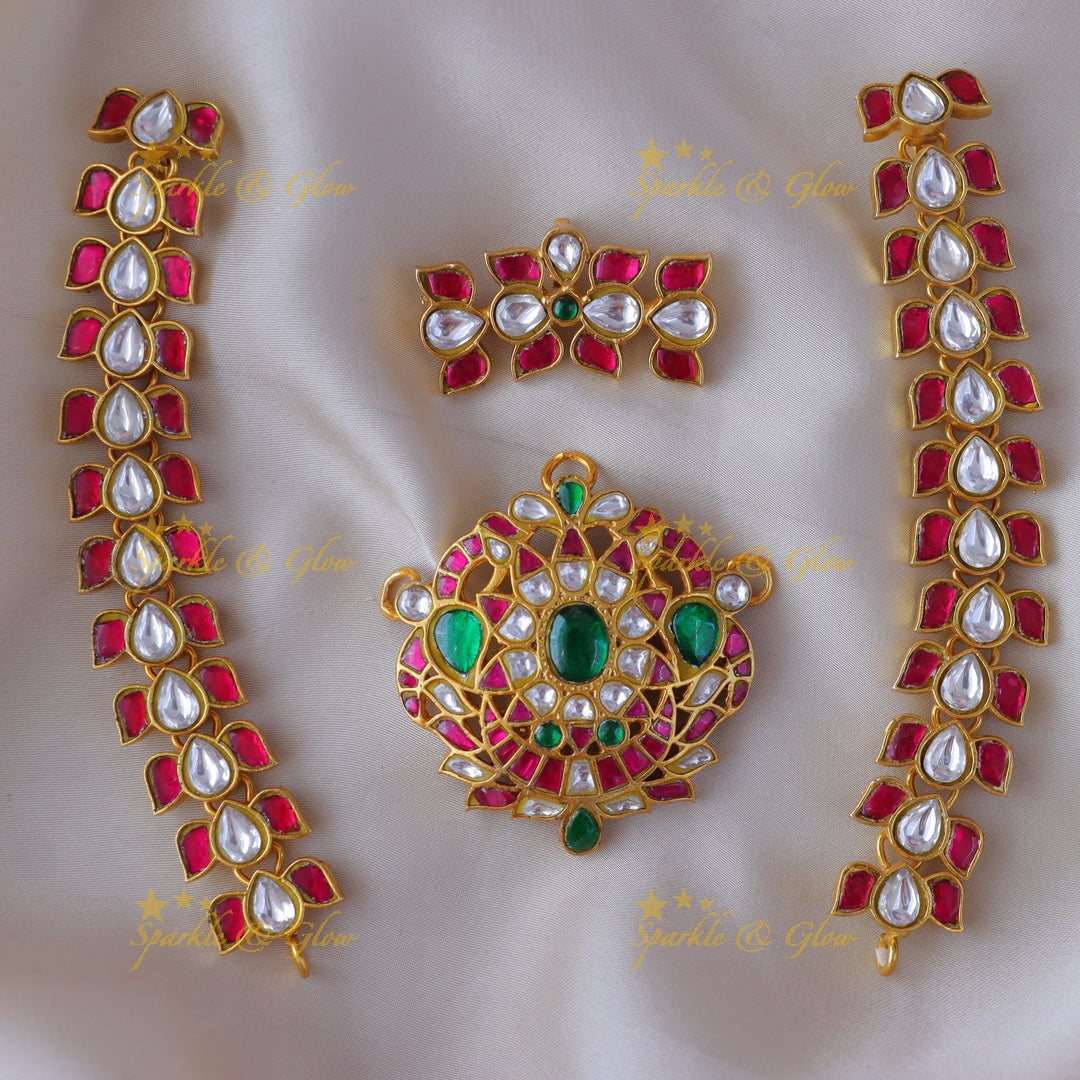 Exquisite Jadau Necklace Set /Tikka / Pendant  for Bridal Elegance