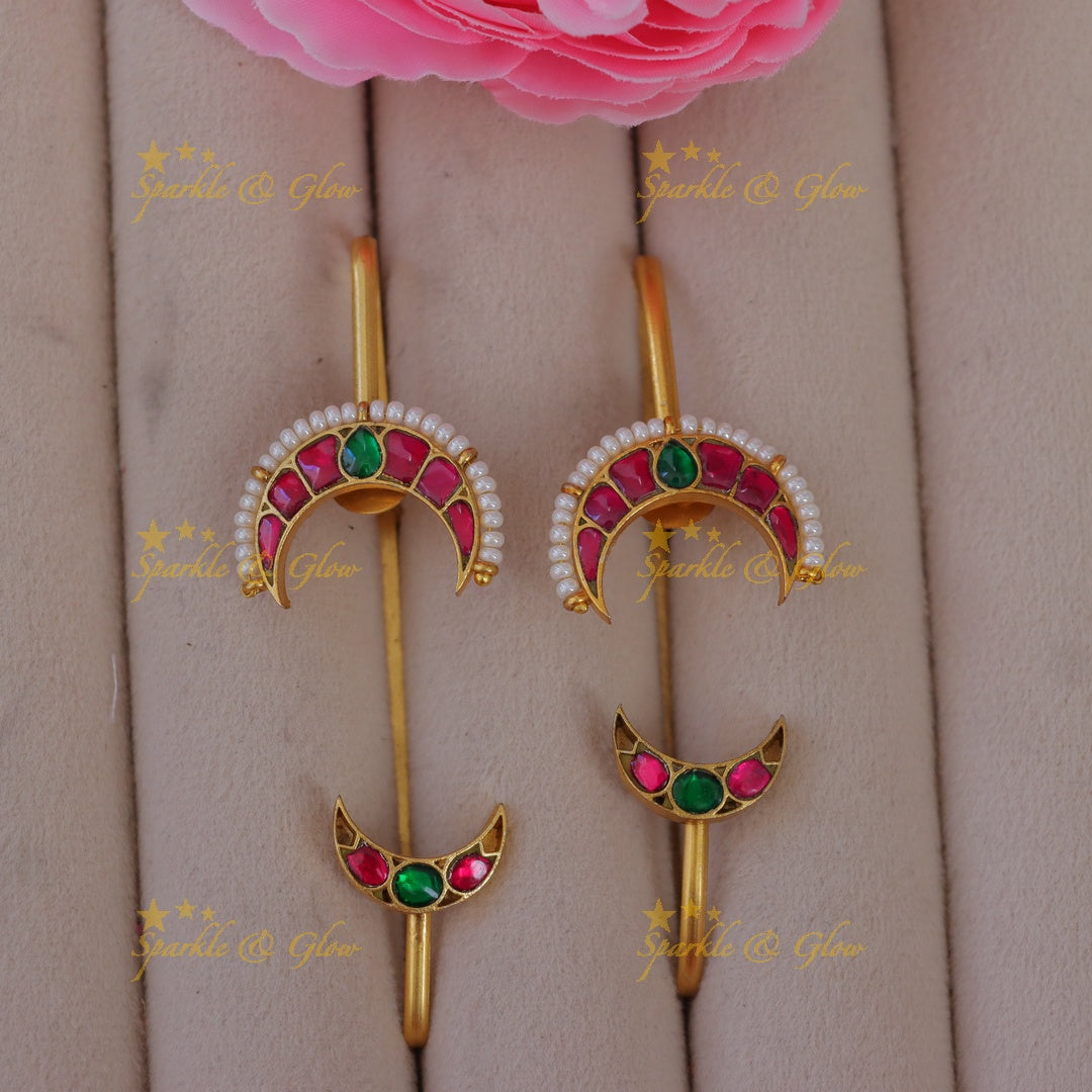Exquisite Festive Gold Jadau Earcuffs