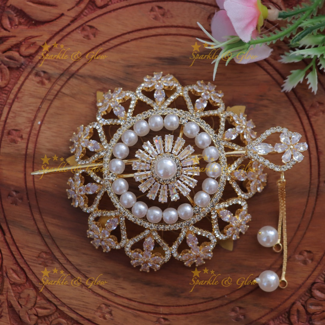 Exquisite Pearl Bun Accessory for Weddings & Festivities