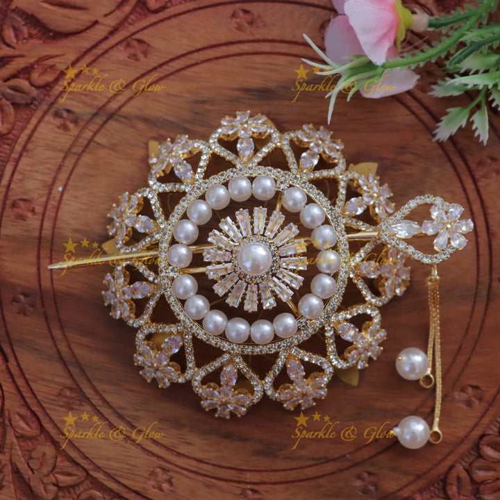 Exquisite Pearl Bun Accessory for Weddings & Festivities