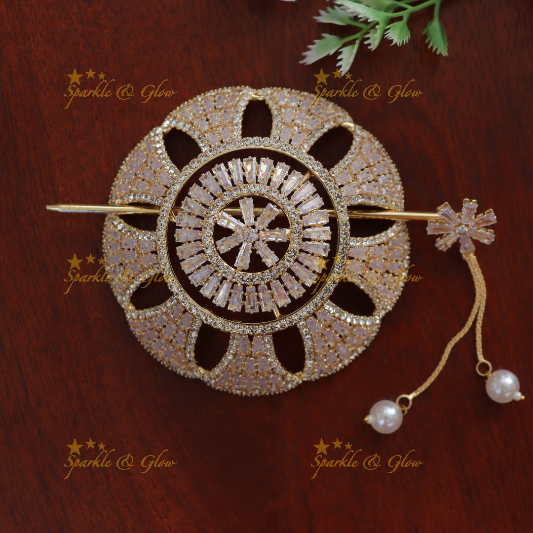 Exquisite Gold Stone Hair Pin for Elegant Occasions