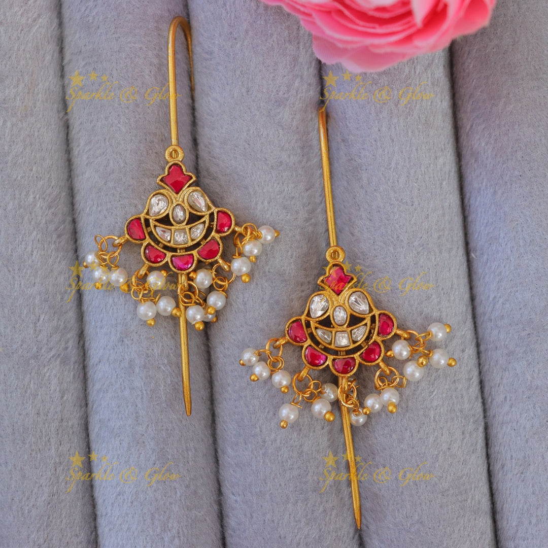 Elegant Gold & Pearl Earcuffs for Festive Moments