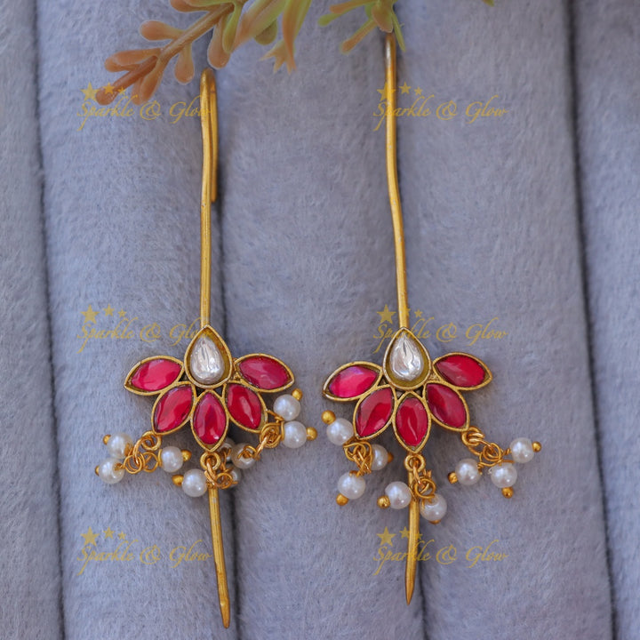 Elegant Gold Pearl Earrings - Perfect for Festive Glam