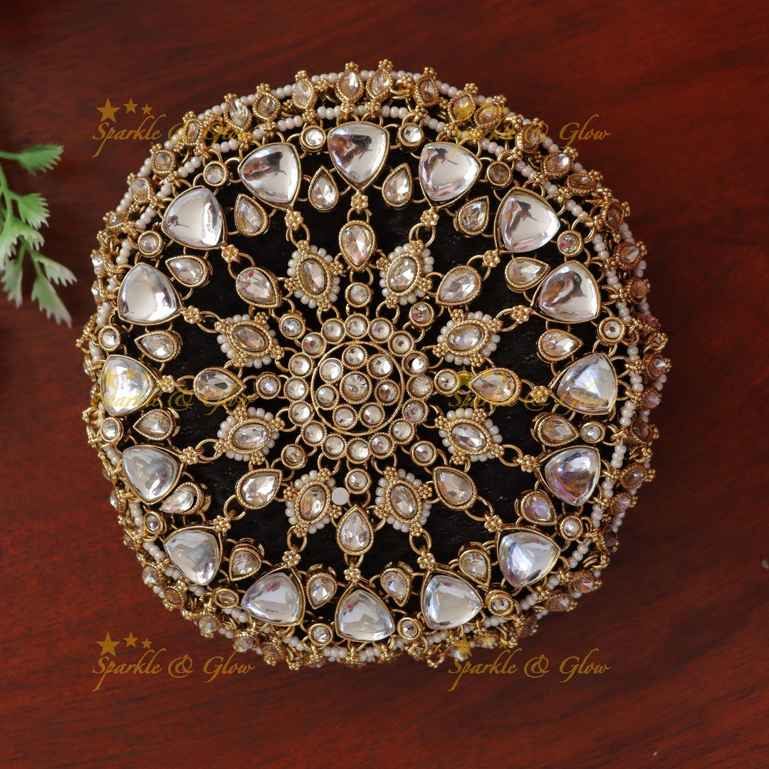 Exquisite Triangle Stone Hair Bun for Festive Glam