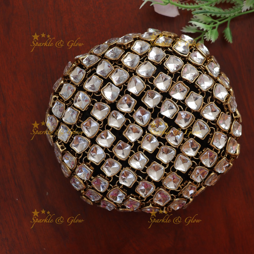 Exquisite Bridal Hair Bun Accessory in Gold Finish