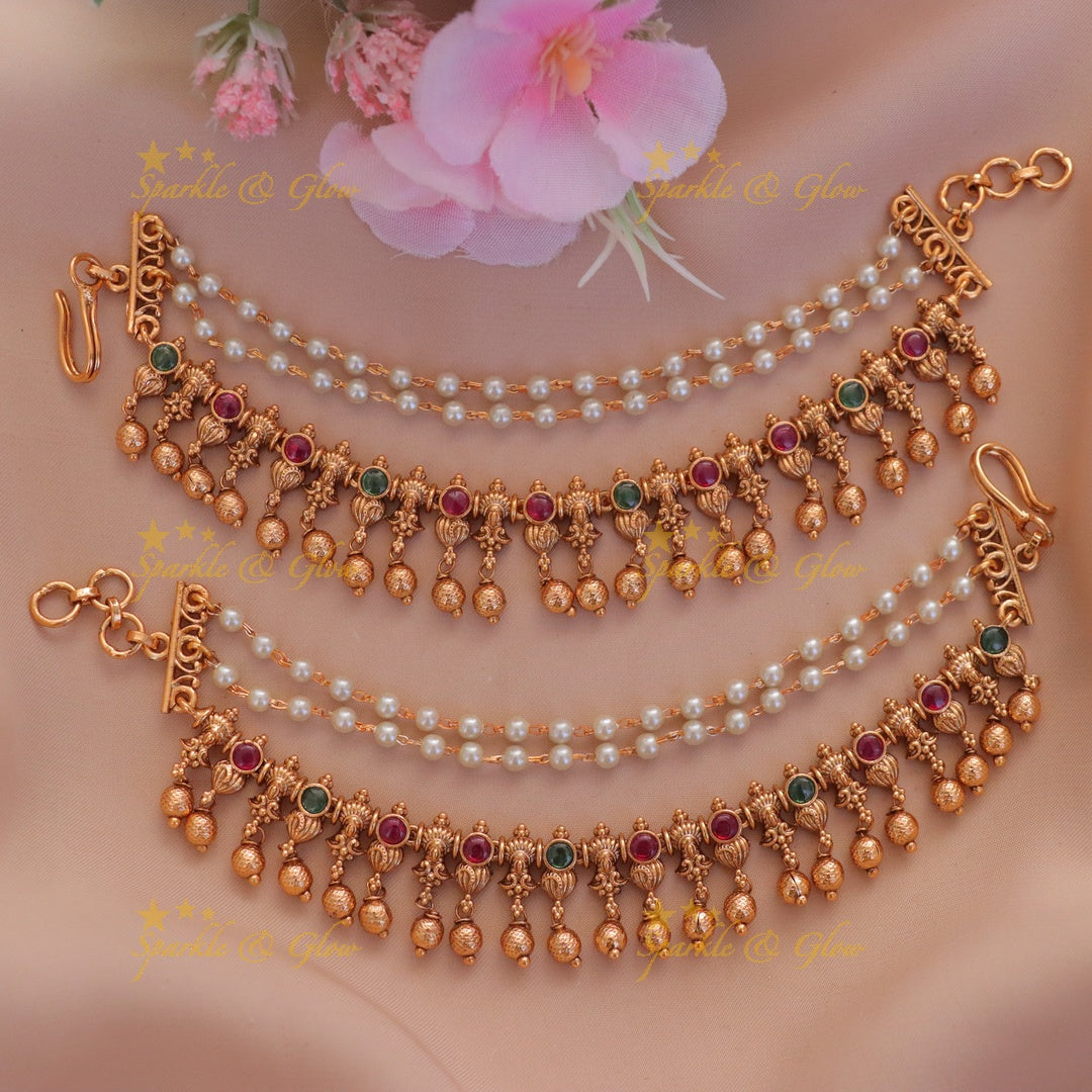 Elegant Pearl Gold Earchain - Perfect for Special Occasions