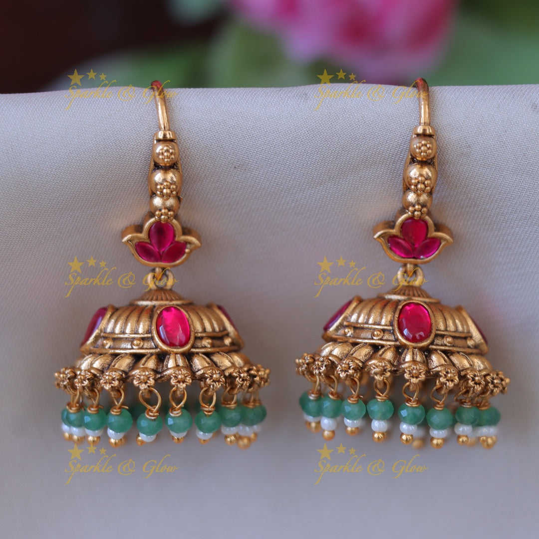 Gold Jhumka Earrings - Perfect for Weddings & Parties