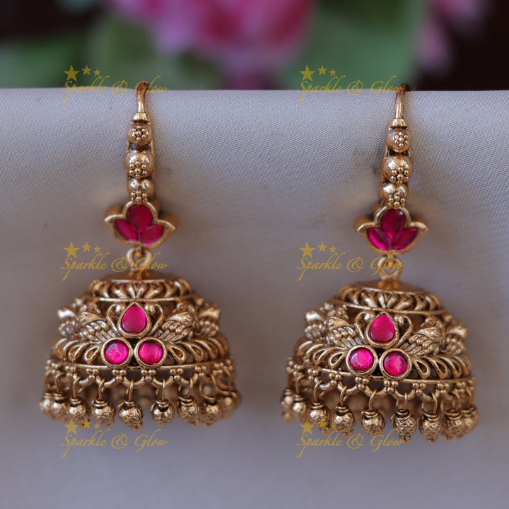 Gold Jhumka Earrings - Perfect for Weddings & Parties