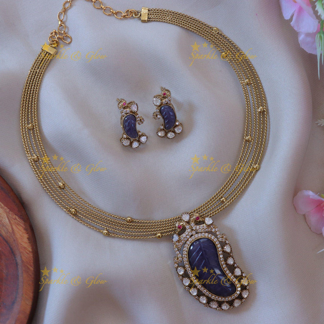 Mango Peacock Necklace - Elegant Festive Jewellery