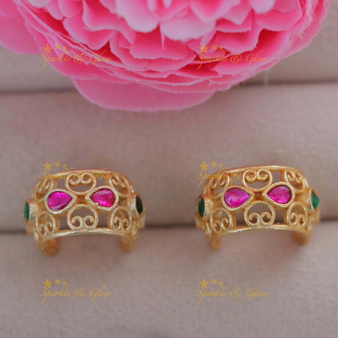 Radiant Gold Bugadi Earrings for Weddings & Festivals