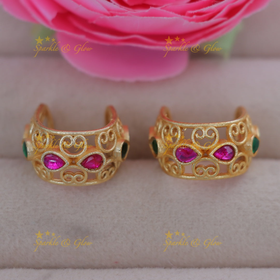 Radiant Gold Bugadi Earrings for Weddings & Festivals