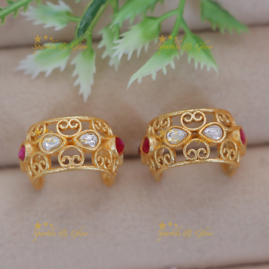 Radiant Gold Bugadi Earrings for Weddings & Festivals