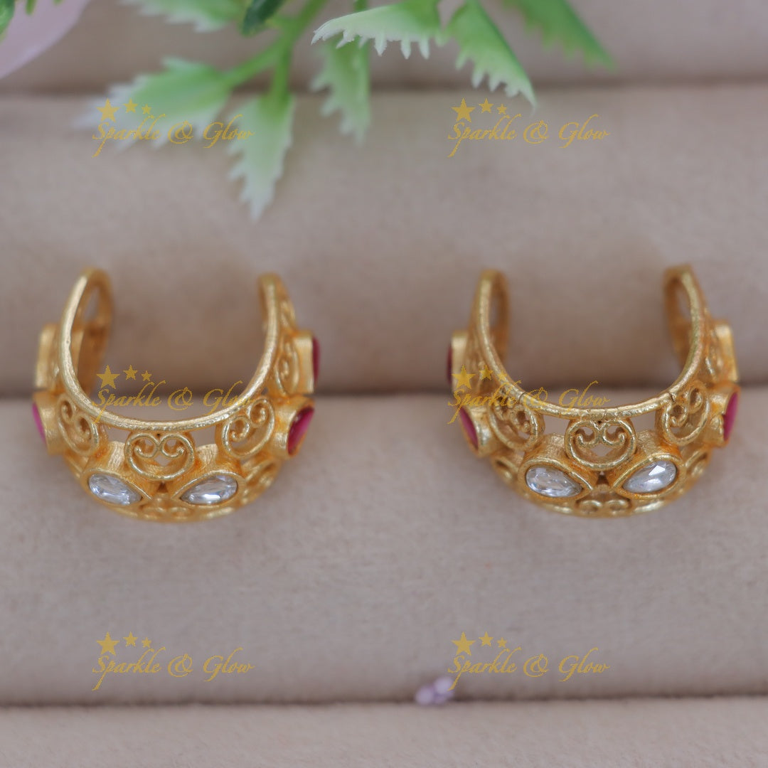Radiant Gold Bugadi Earrings for Weddings & Festivals