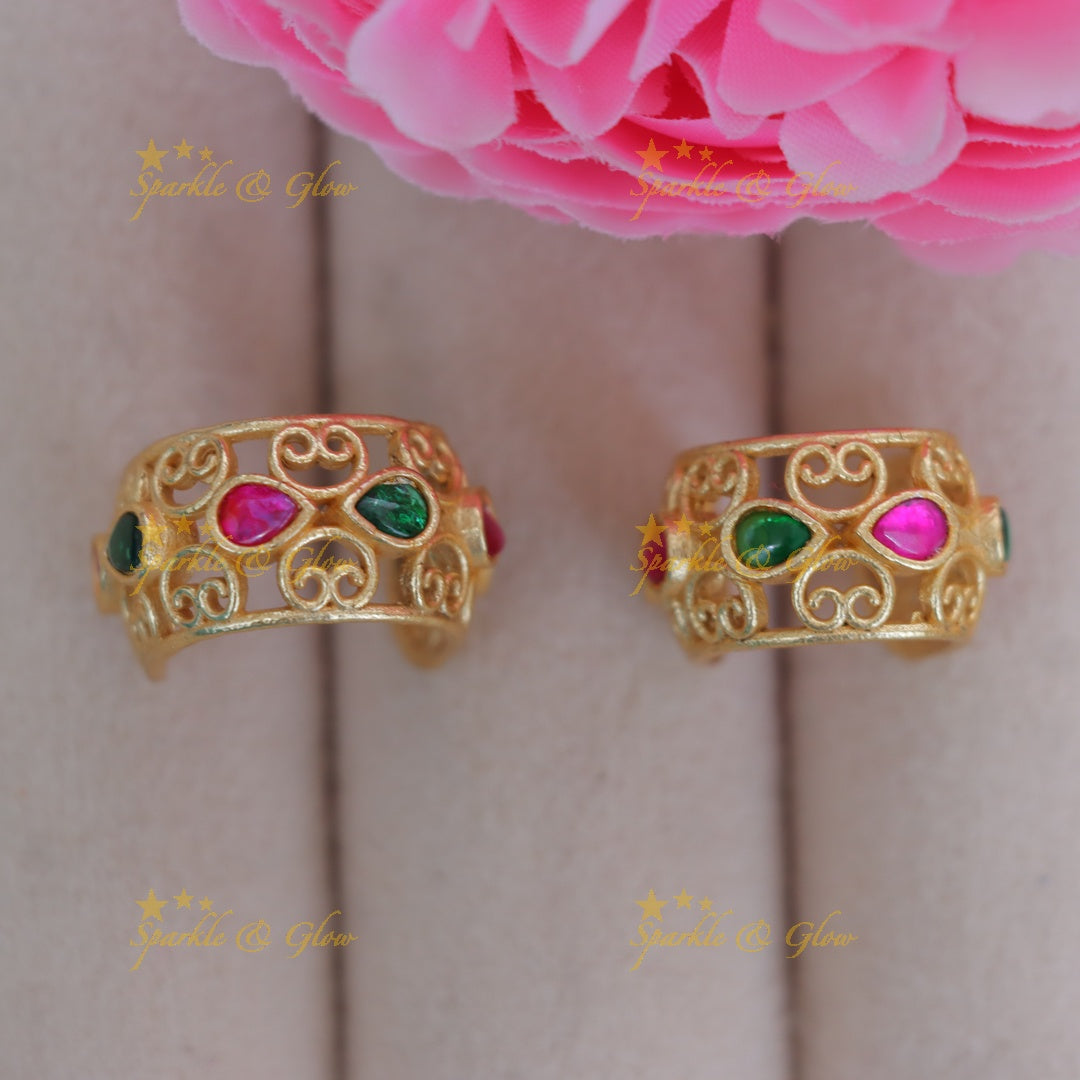 Radiant Gold Bugadi Earrings for Weddings & Festivals