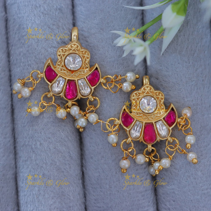 Exquisite Floral Pearl Bugadi Earrings - Festive Glam