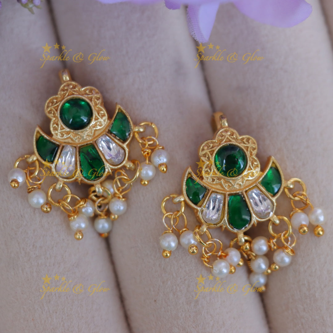 Exquisite Floral Pearl Bugadi Earrings - Festive Glam