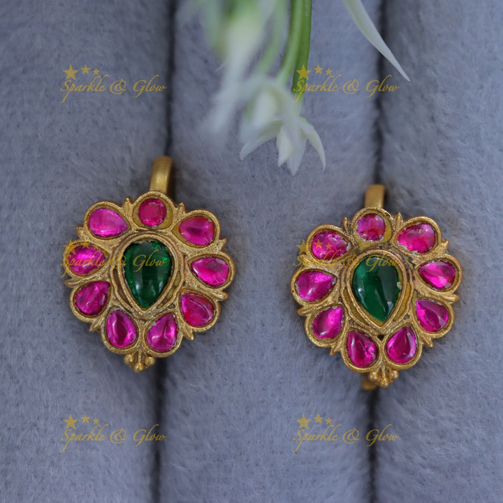 Exquisite Stone Bugadi Earrings for Festive Elegance
