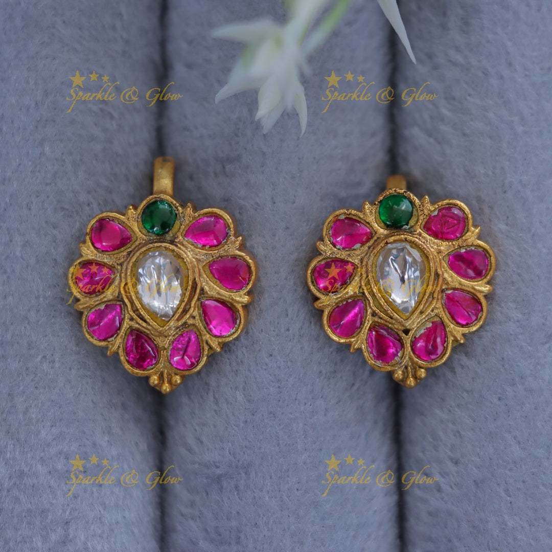 Exquisite Stone Bugadi Earrings for Festive Elegance