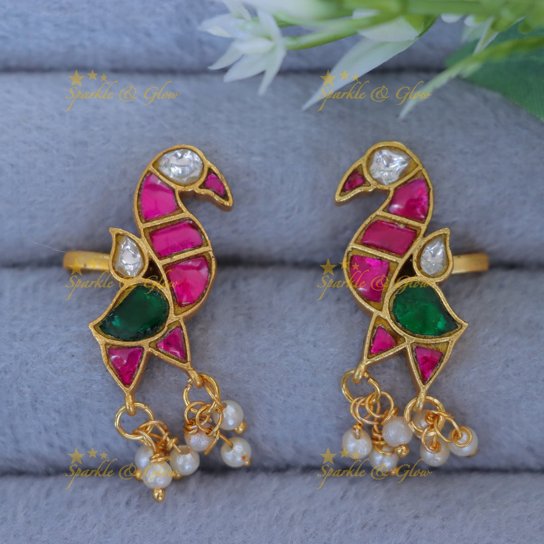 Radiant Peacock Bugadi Earrings for Festive Occasions
