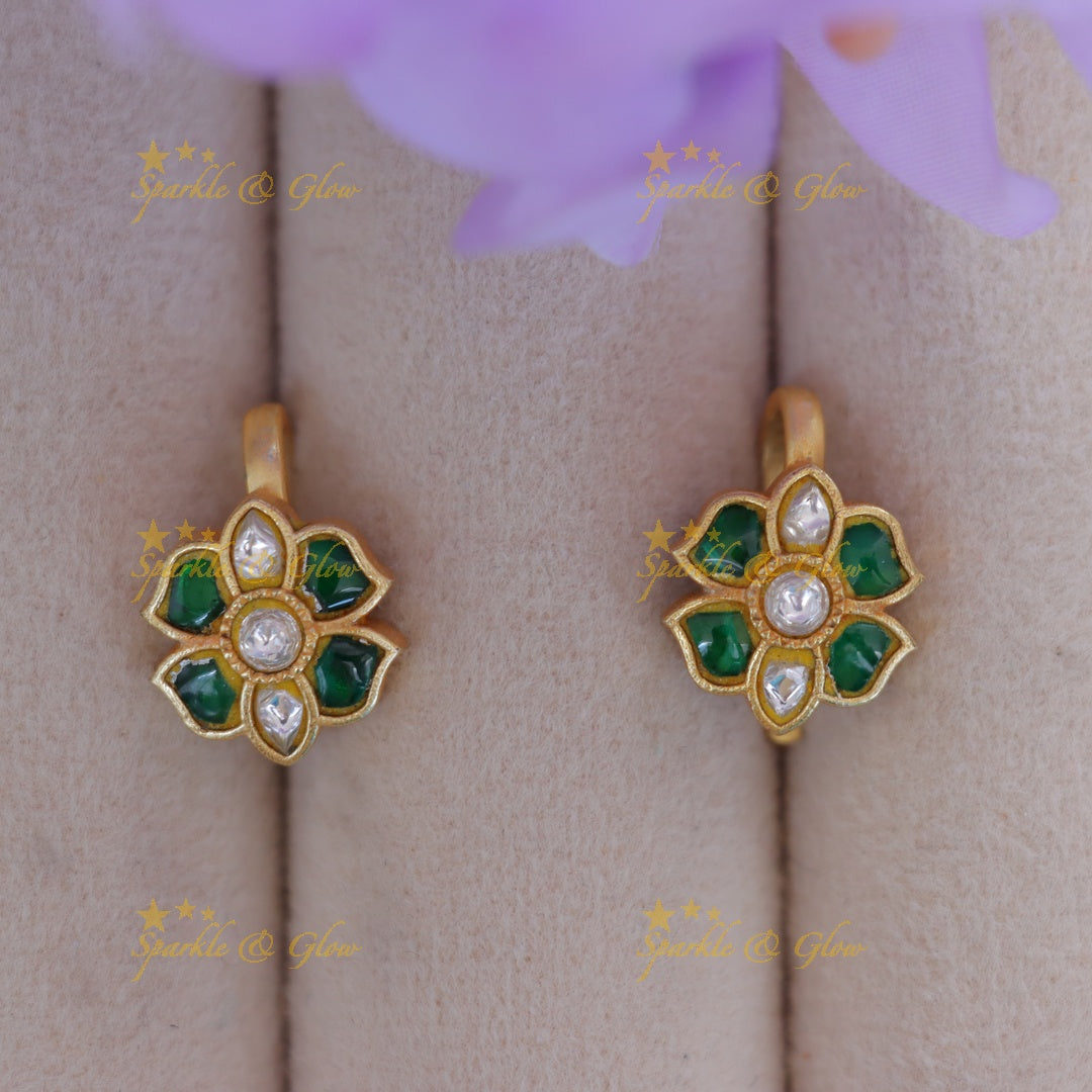 Floral Elegance Bugadi Earrings: Perfect for Festivities