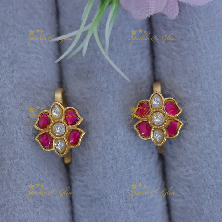 Floral Elegance Bugadi Earrings: Perfect for Festivities