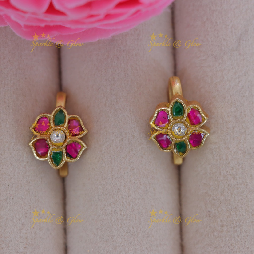 Floral Elegance Bugadi Earrings: Perfect for Festivities