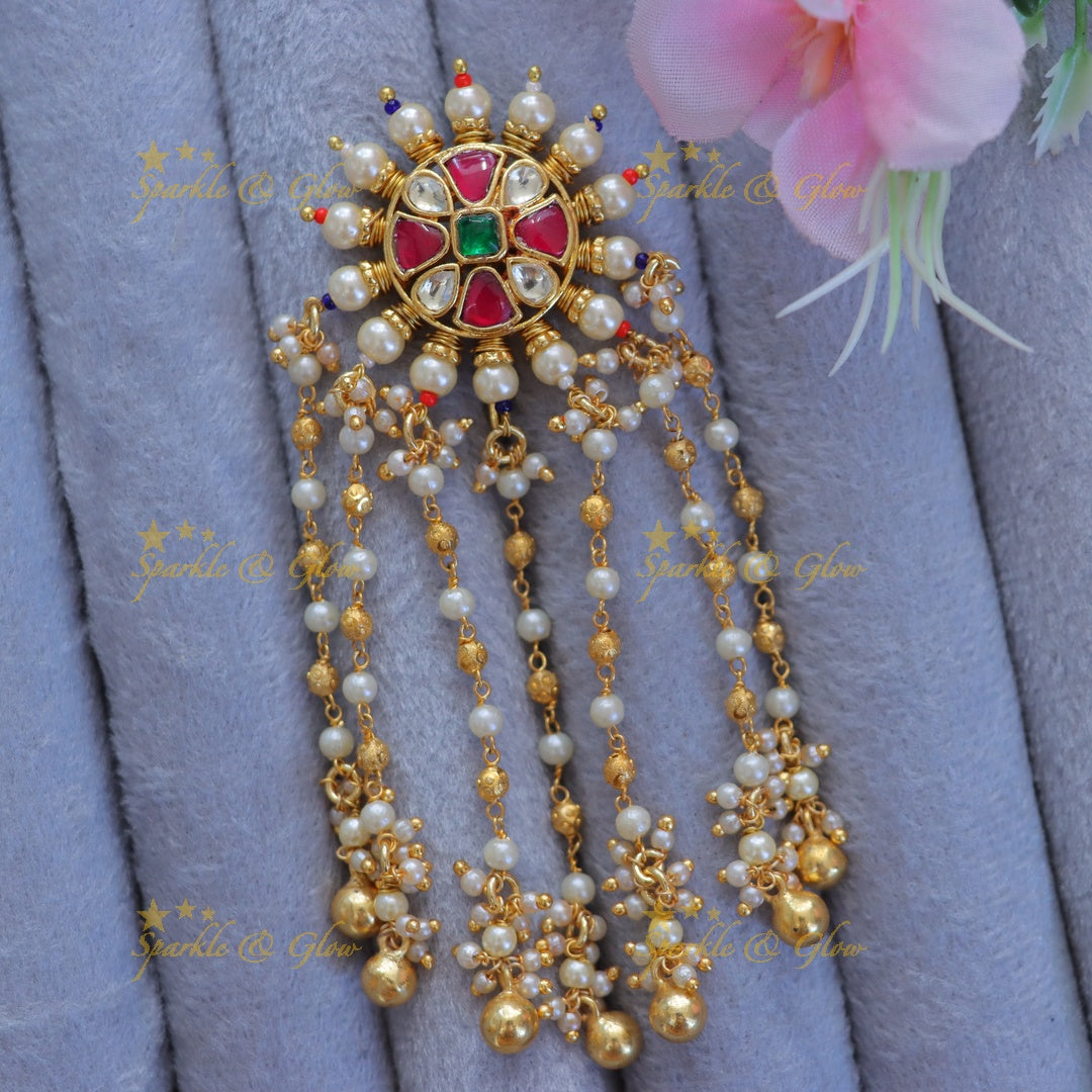 Elegant Gold Pearl Floral Hairpin | Sparkle & Glow