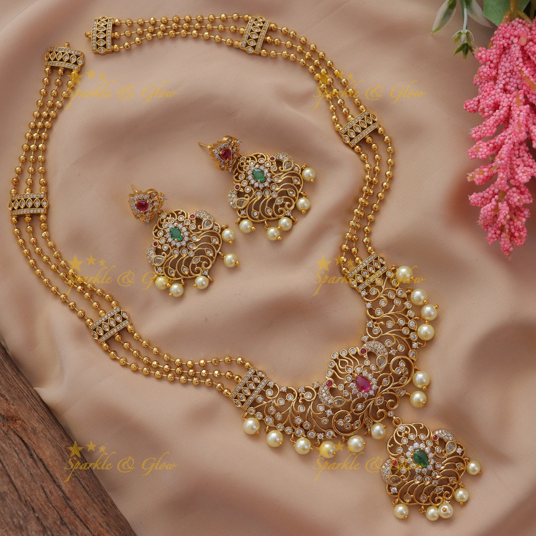 Exquisite Gold Pearl Necklace Set for Weddings