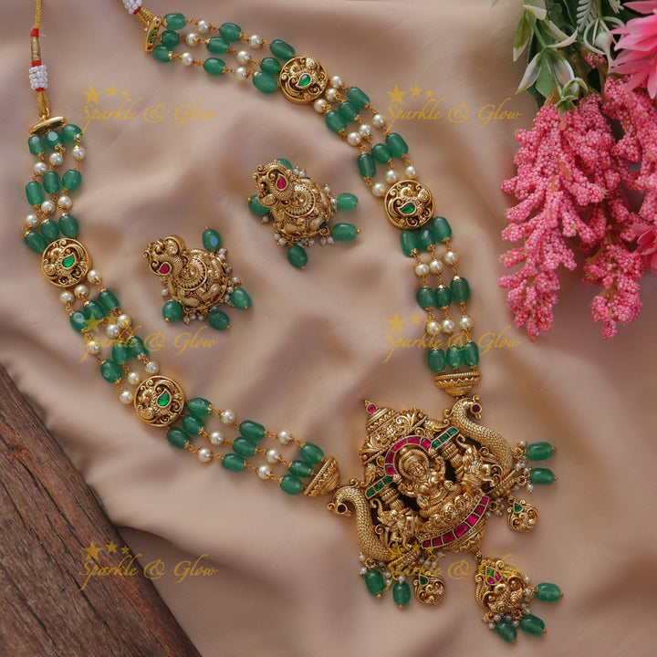 Exquisite Lakshmi Temple Necklace Set - Premium Jewellery