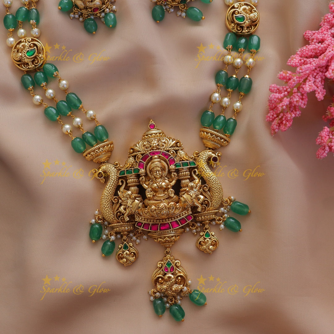 Exquisite Lakshmi Temple Necklace Set - Premium Jewellery