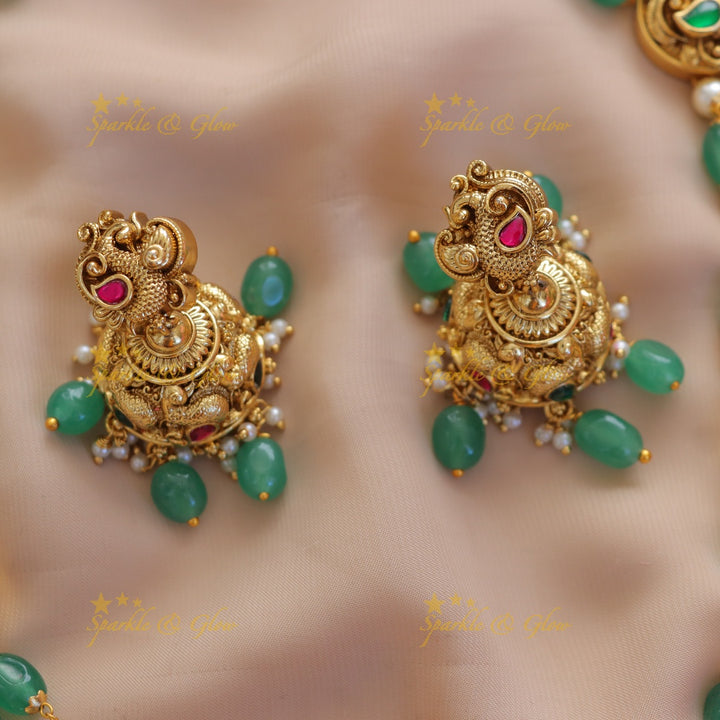 Exquisite Lakshmi Temple Necklace Set - Premium Jewellery