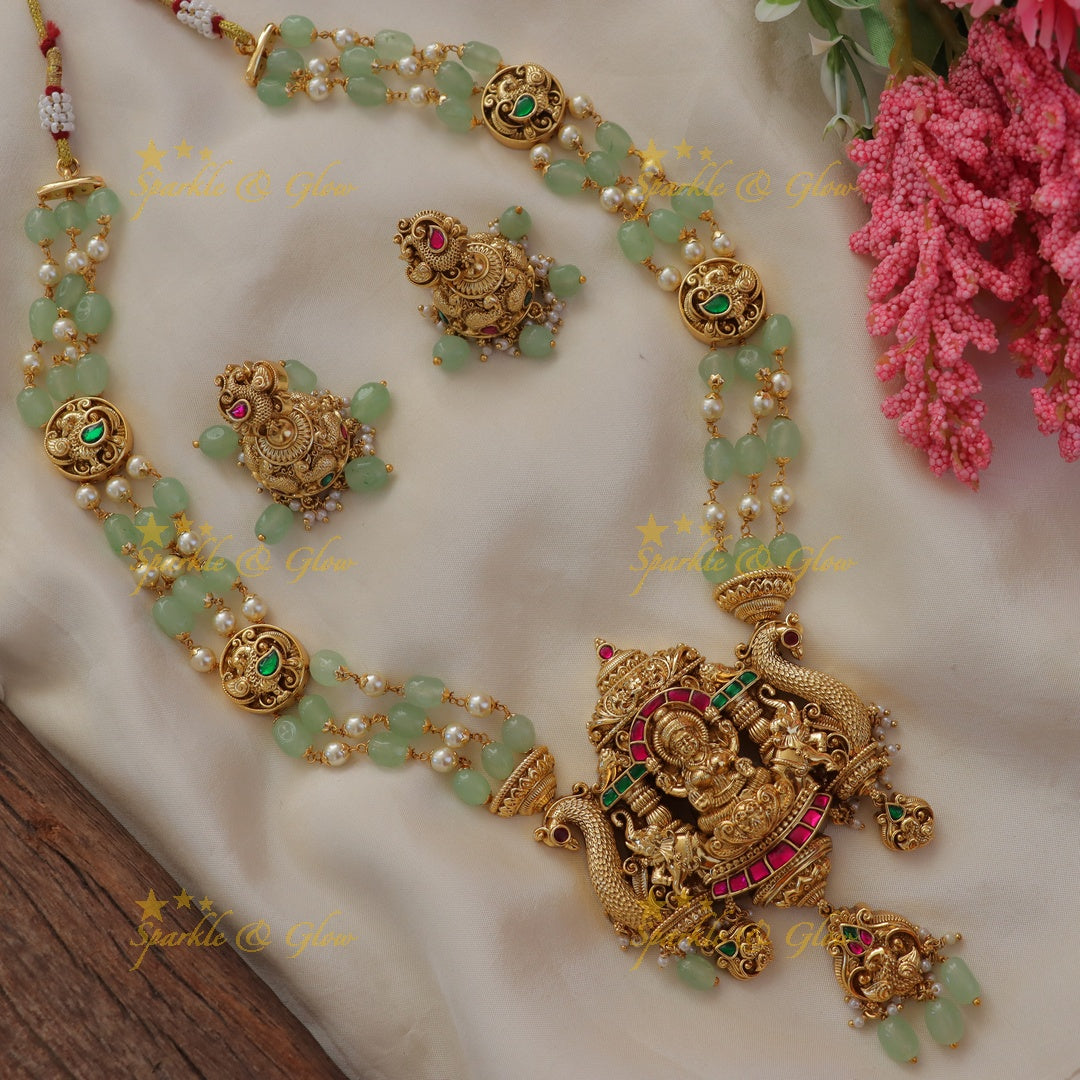 Exquisite Lakshmi Temple Necklace Set - Premium Jewellery