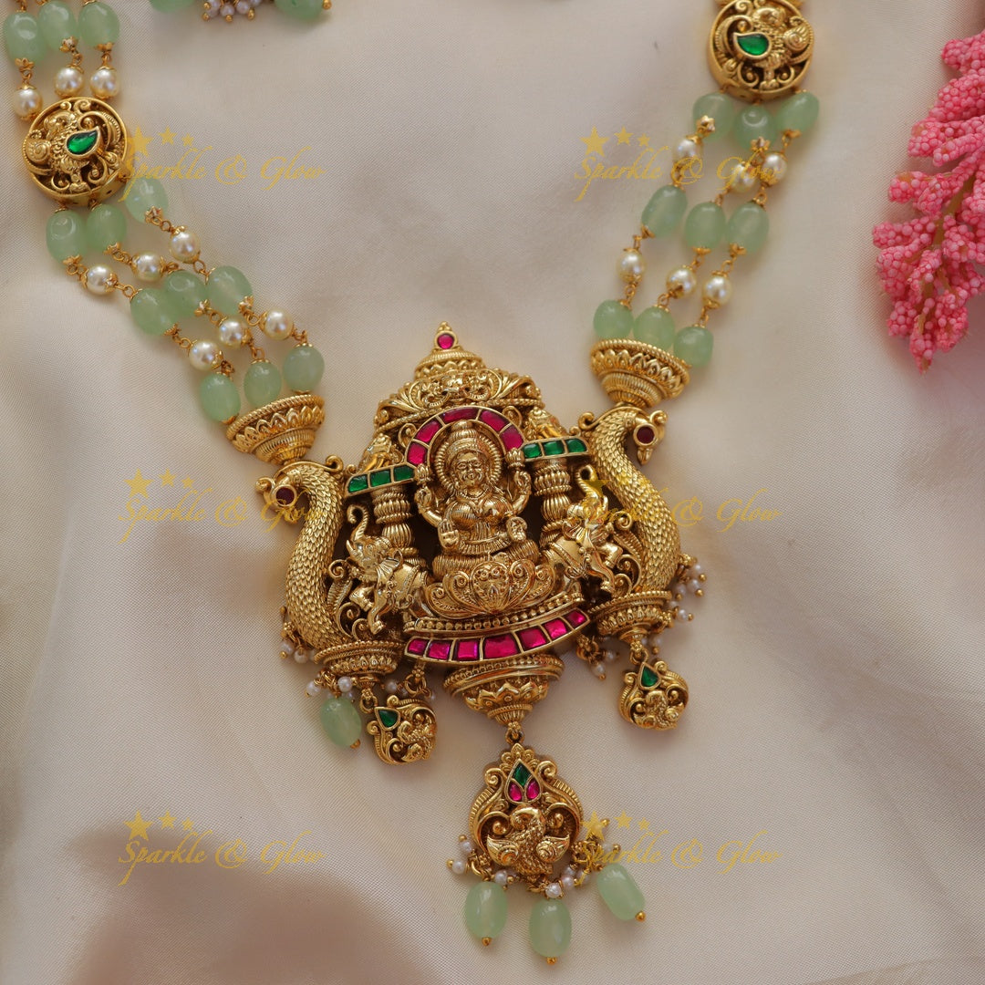 Exquisite Lakshmi Temple Necklace Set - Premium Jewellery