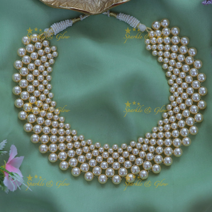 Elegant Pearl Short Necklace for Festive Occasions