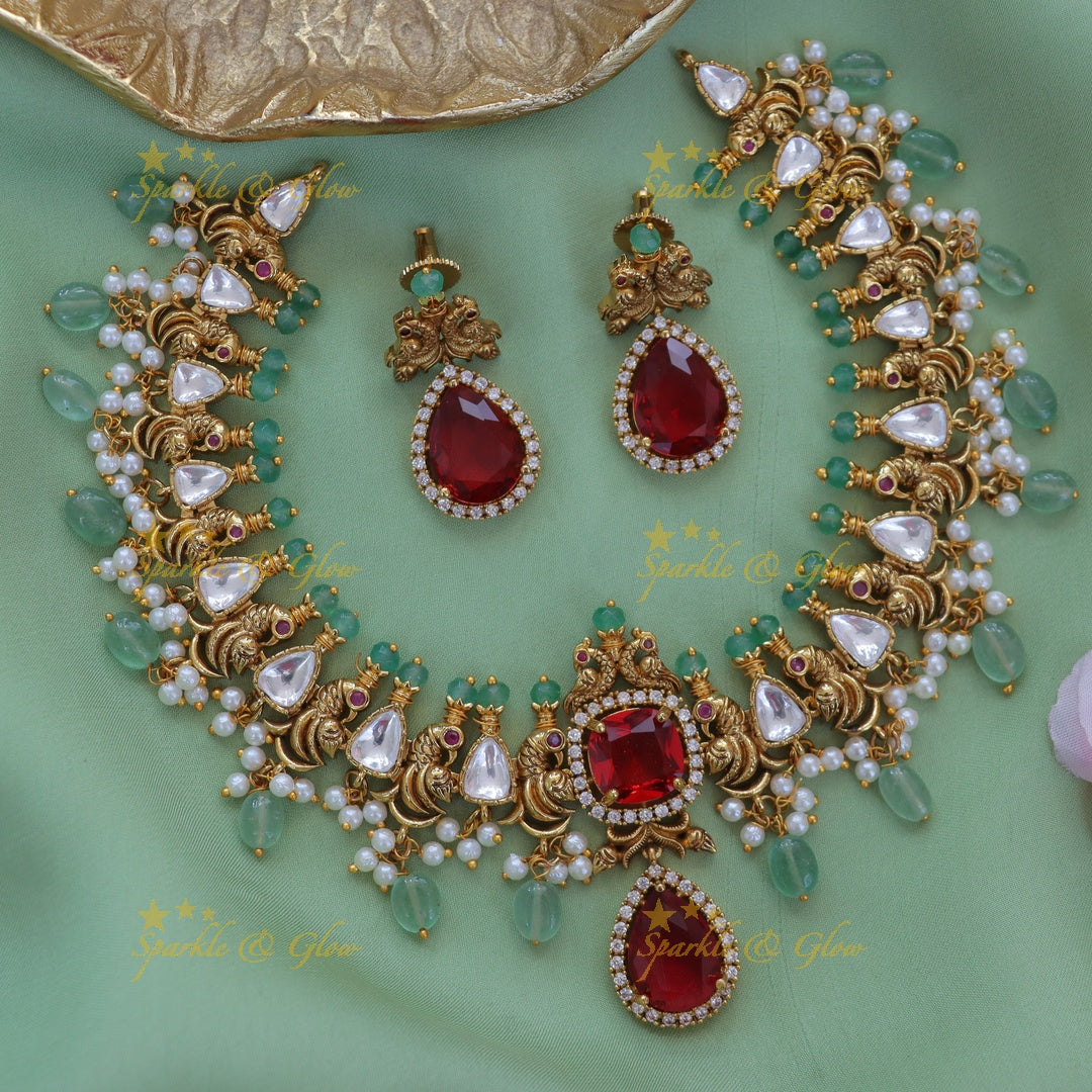 Elegant Wedding Peacock Necklace - Festive Collection
