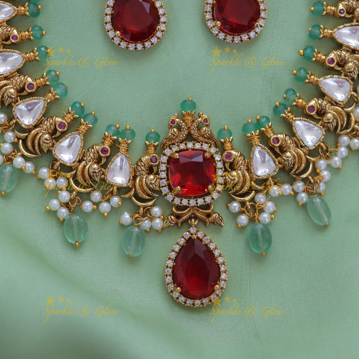 Elegant Wedding Peacock Necklace - Festive Collection