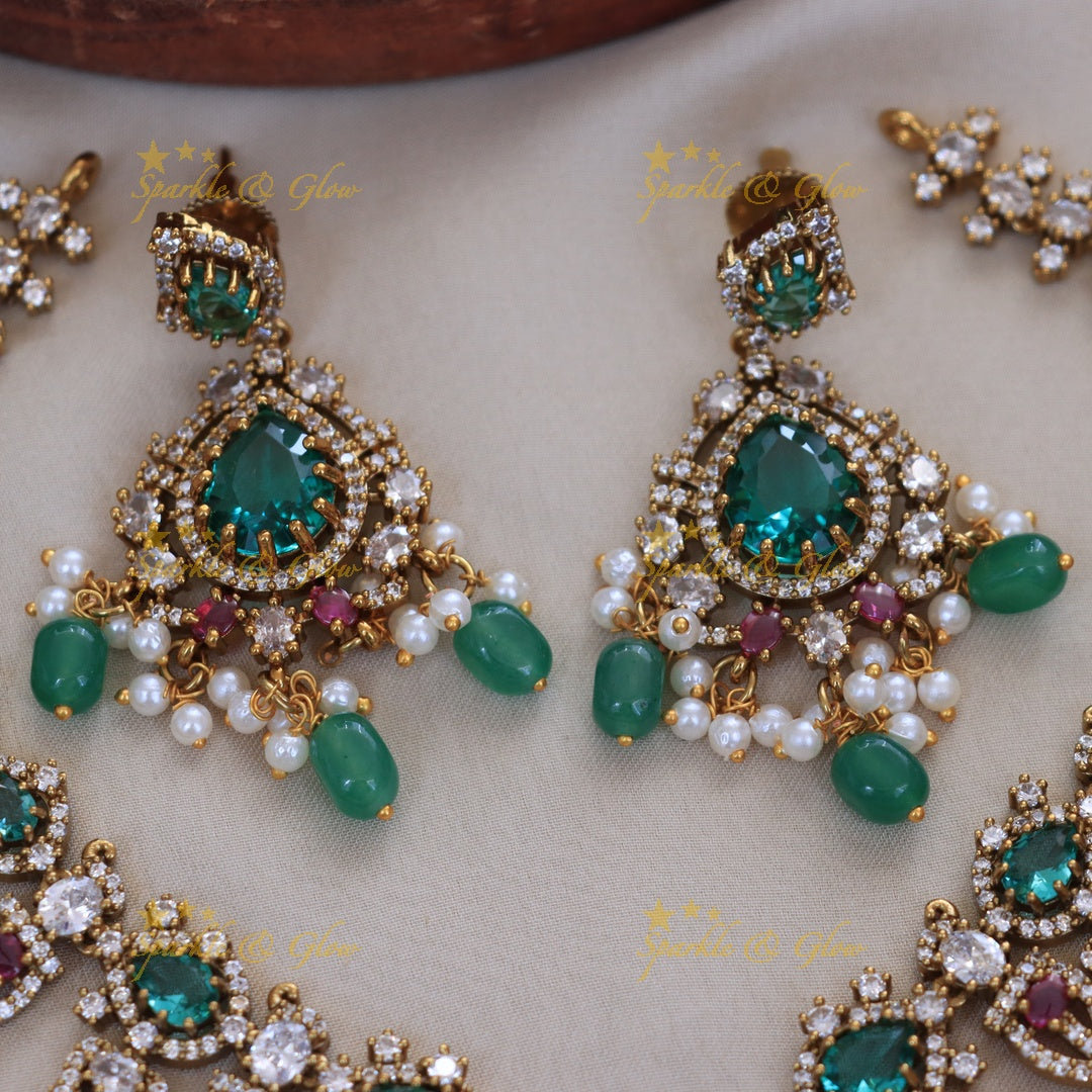 Radiant Stone Mango Necklace for Weddings & Festivities