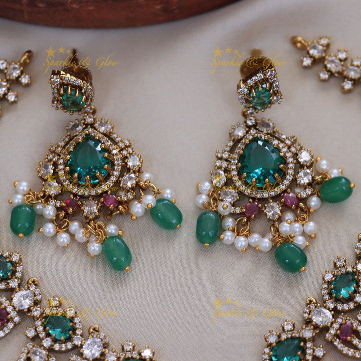 Radiant Stone Mango Necklace for Weddings & Festivities