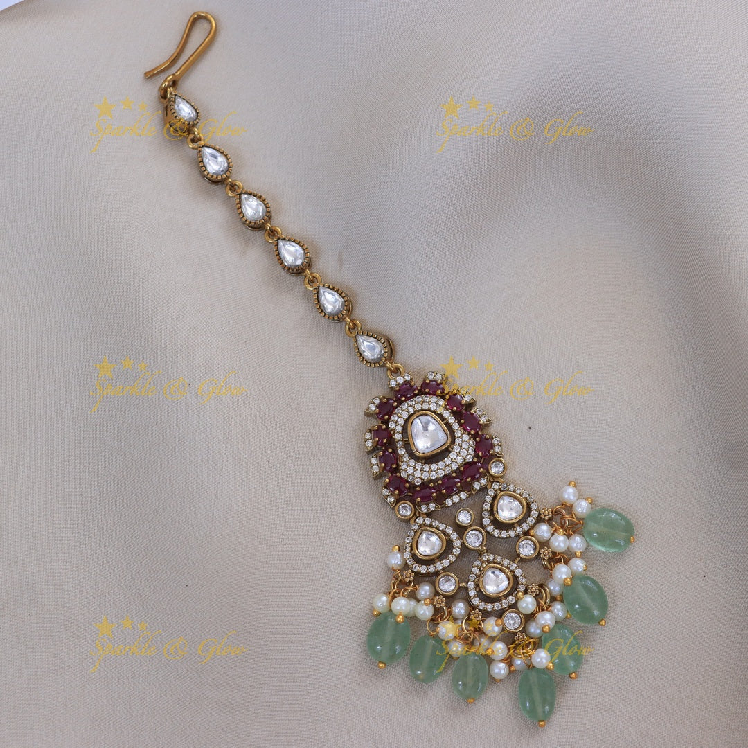 Exquisite Green Beads Necklace Set – Perfect for Weddings