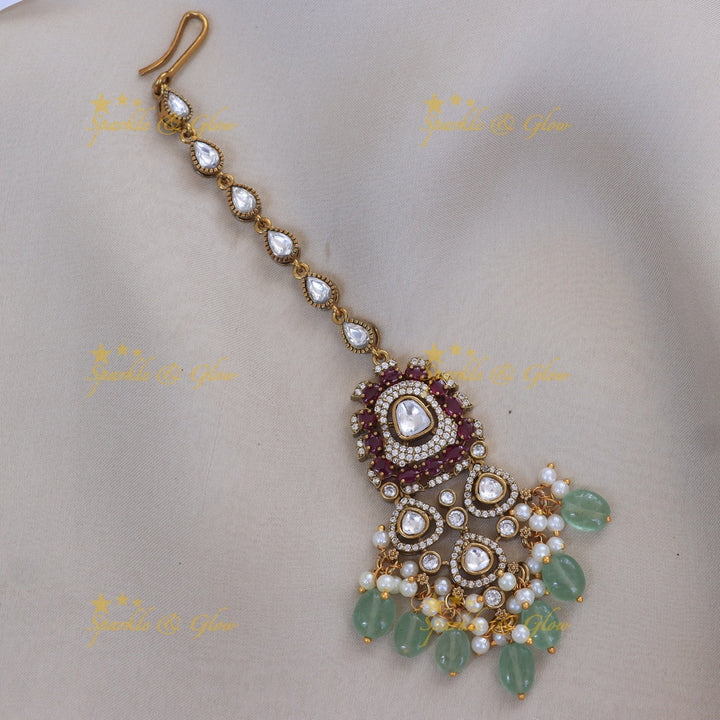 Exquisite Green Beads Necklace Set – Perfect for Weddings