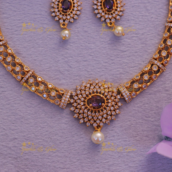 Exquisite Pearl Stone Necklace Set for Weddings